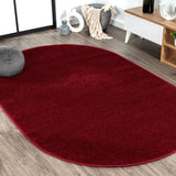 Haze Solid Unique Low-Pile Oval Area Rug