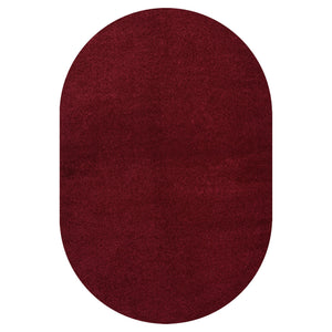 Haze Solid Unique Low-Pile Oval Area Rug