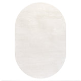 Haze Solid Unique Low-Pile Oval Area Rug