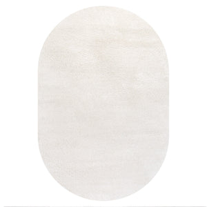 Haze Solid Unique Low-Pile Oval Area Rug