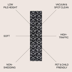 Tumbling Blocks Modern Geometric Runner Rug