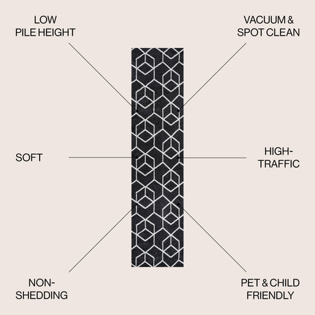 Tumbling Blocks Modern Geometric Runner Rug