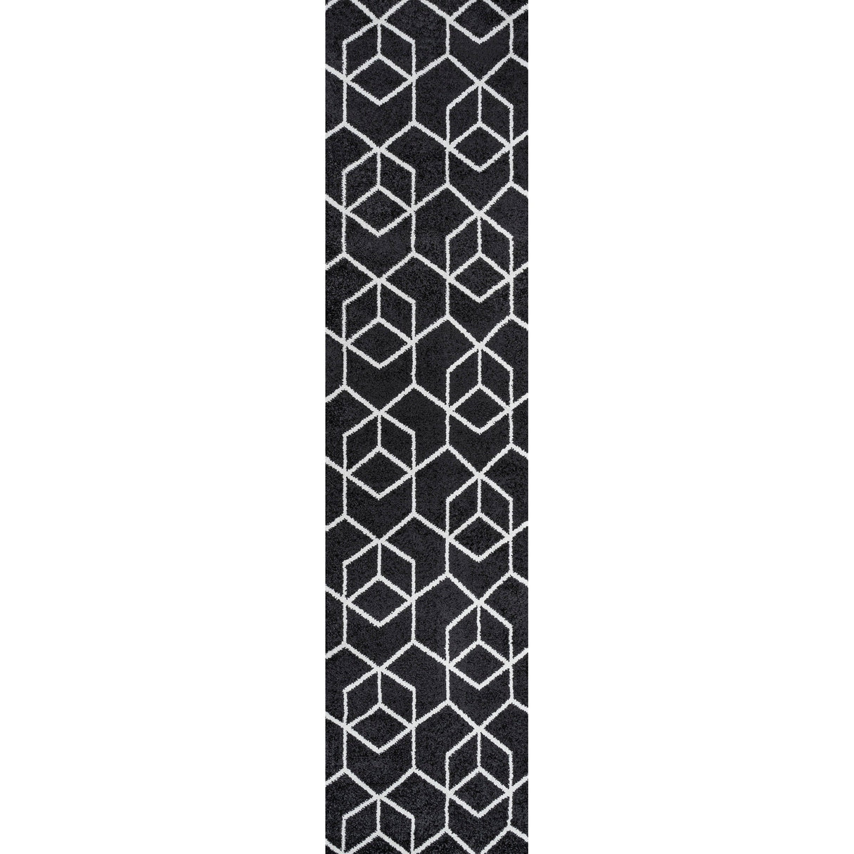 Tumbling Blocks Modern Geometric Runner Rug