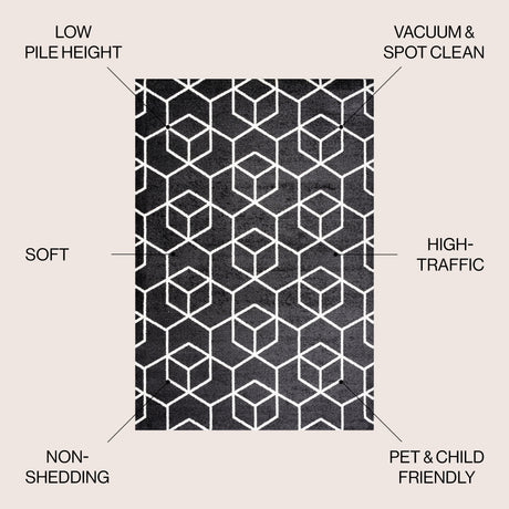 Tumbling Blocks Modern Geometric Area Rug
