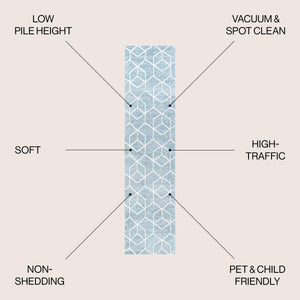 Tumbling Blocks Modern Geometric Runner Rug