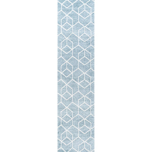 Tumbling Blocks Modern Geometric Runner Rug