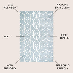 Tumbling Blocks Modern Geometric Area Rug