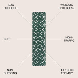 Tumbling Blocks Modern Geometric Runner Rug
