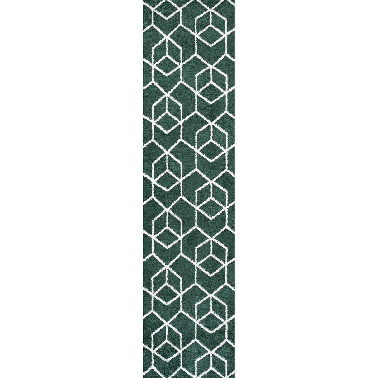 Tumbling Blocks Modern Geometric Runner Rug