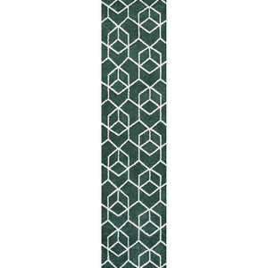 Tumbling Blocks Modern Geometric Runner Rug