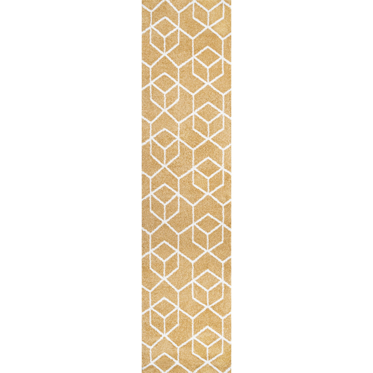 Tumbling Blocks Modern Geometric Runner Rug