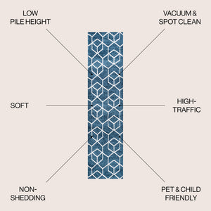 Tumbling Blocks Modern Geometric Runner Rug