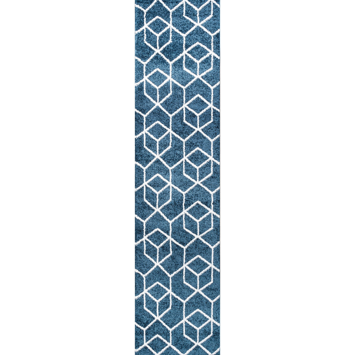 Tumbling Blocks Modern Geometric Runner Rug