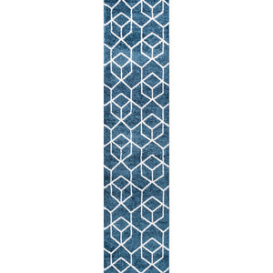 Tumbling Blocks Modern Geometric Runner Rug