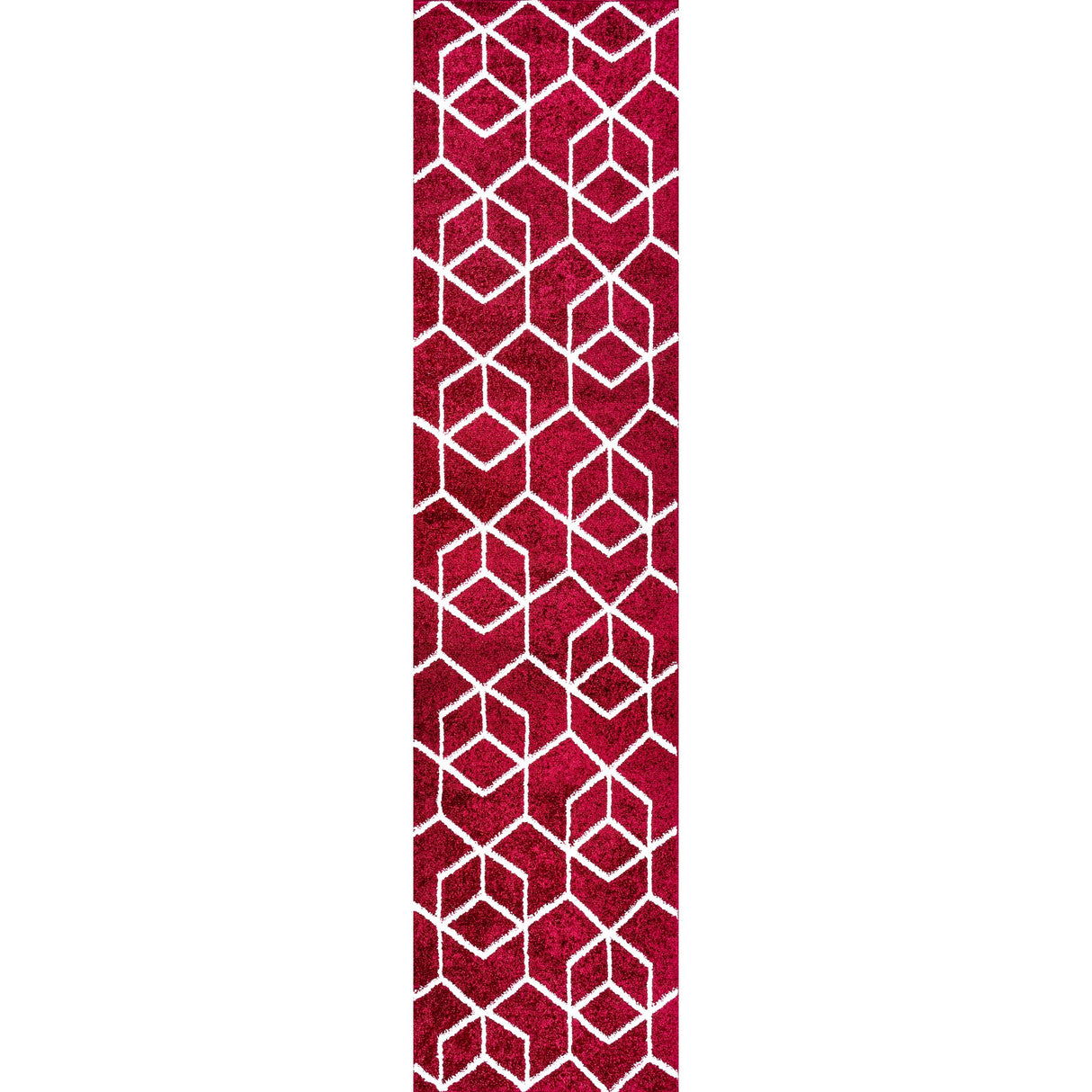 Tumbling Blocks Modern Geometric Runner Rug