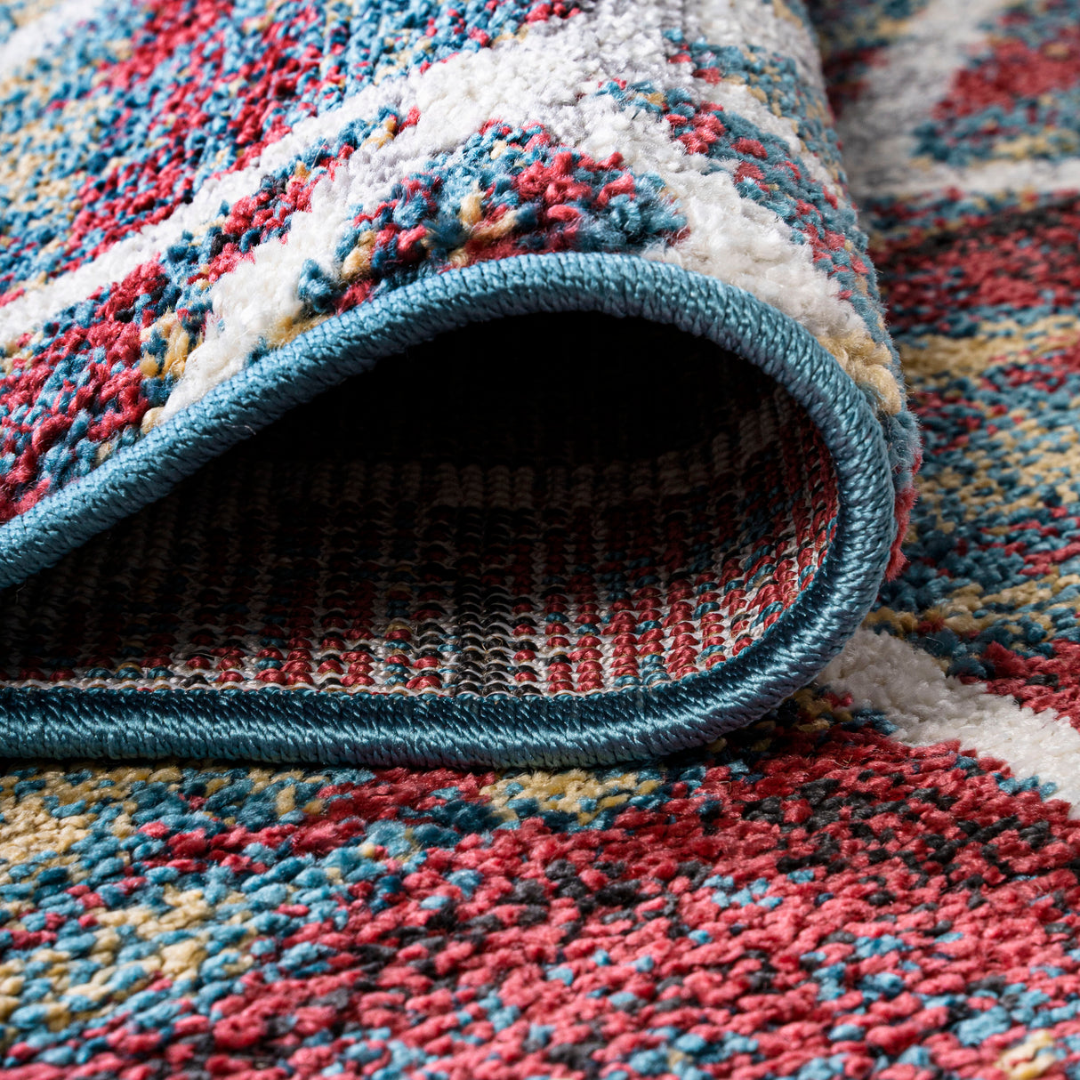 Tumbling Blocks Modern Geometric Runner Rug
