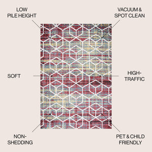 Tumbling Blocks Modern Geometric Area Rug