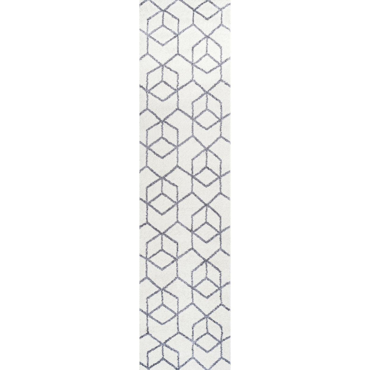 Tumbling Blocks Modern Geometric Runner Rug