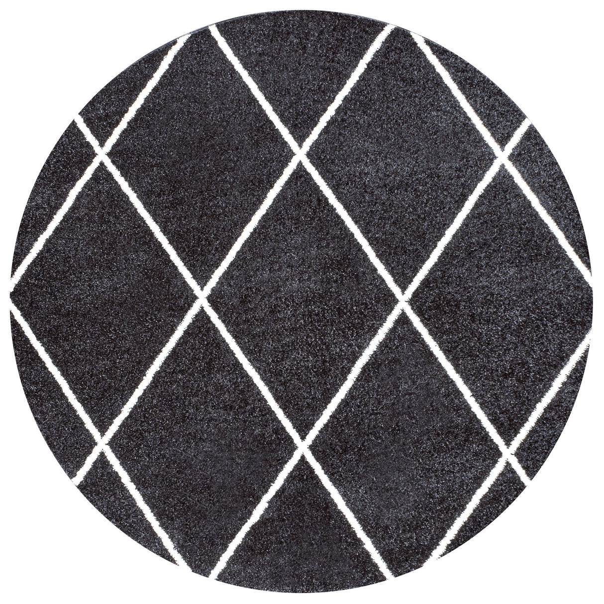 Cole Minimalist Diamond Trellis Round Area Rug