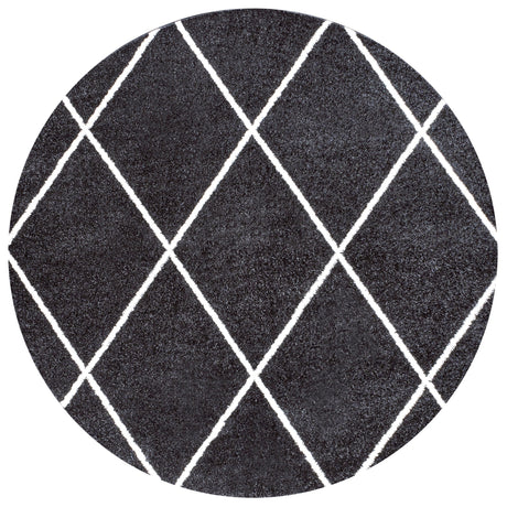Cole Minimalist Diamond Trellis Round Area Rug