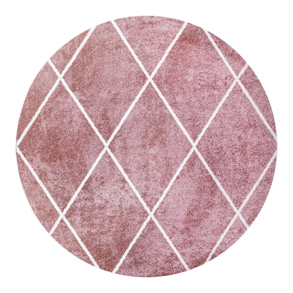 Cole Minimalist Diamond Trellis Round Area Rug