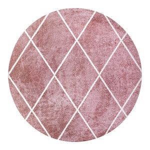 Cole Minimalist Diamond Trellis Round Area Rug