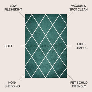 Cole Minimalist Diamond Trellis Area Rug