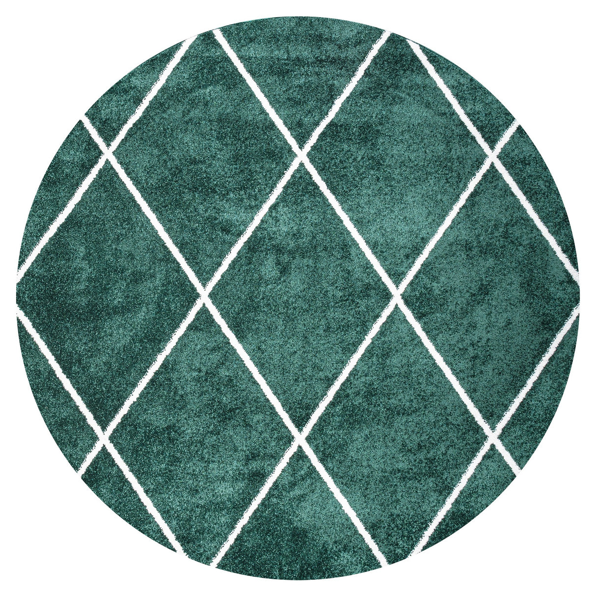 Cole Minimalist Diamond Trellis Round Area Rug