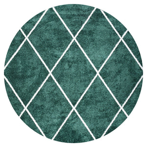 Cole Minimalist Diamond Trellis Round Area Rug