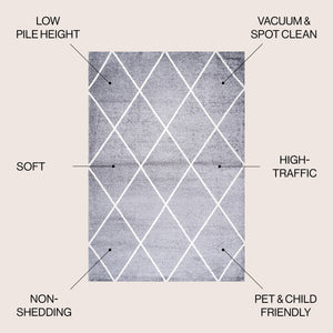 Cole Minimalist Diamond Trellis Area Rug