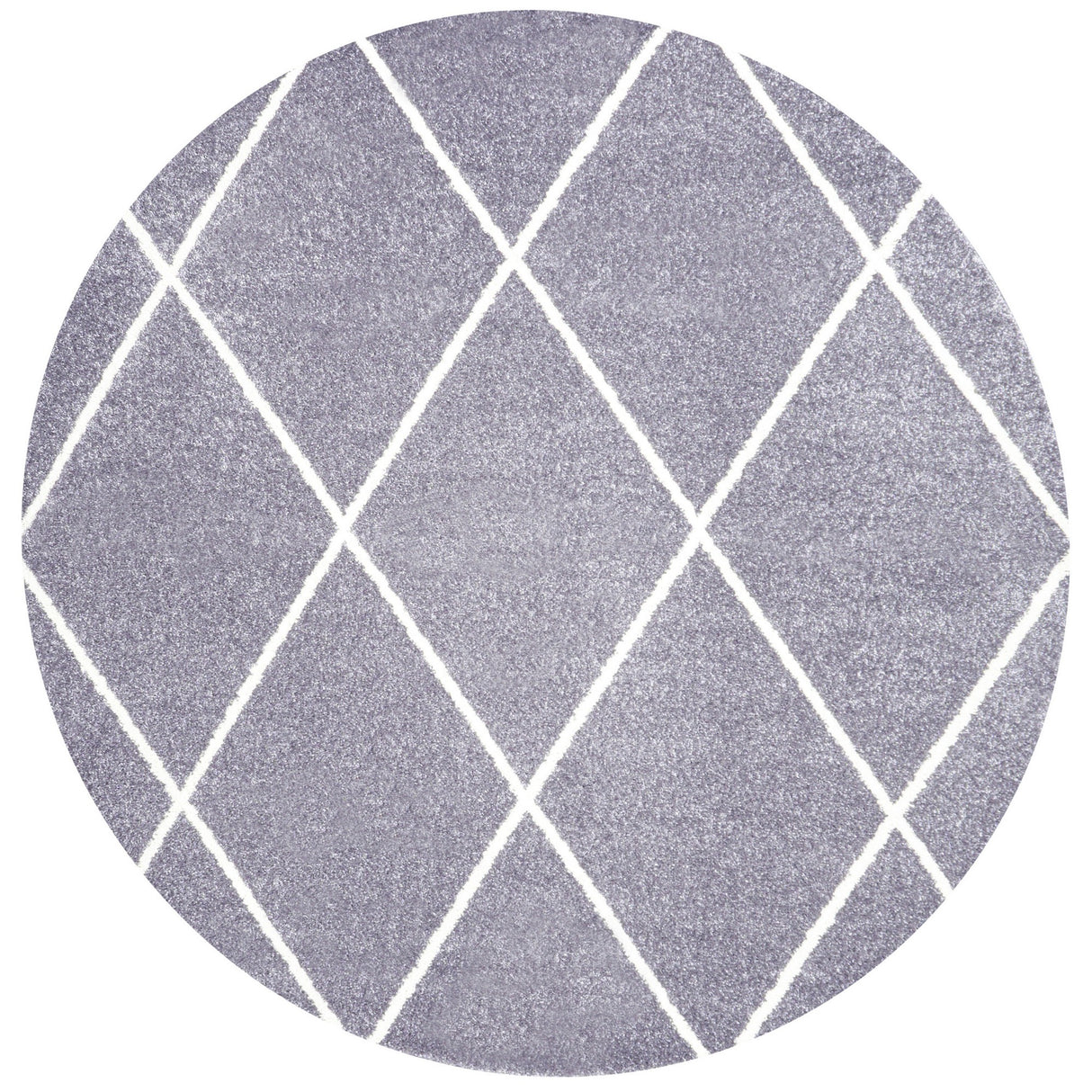 Cole Minimalist Diamond Trellis Round Area Rug