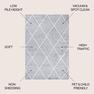 Cole Minimalist Diamond Trellis Area Rug