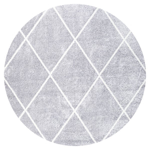 Cole Minimalist Diamond Trellis Round Area Rug