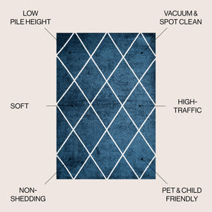 Cole Minimalist Diamond Trellis Area Rug
