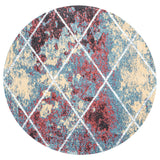 Cole Minimalist Diamond Trellis Round Area Rug