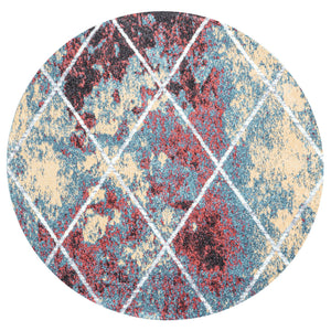 Cole Minimalist Diamond Trellis Round Area Rug