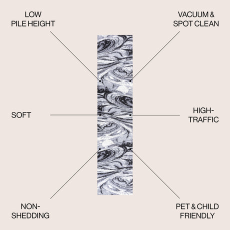 Viscon Abstract Marble Runner Rug