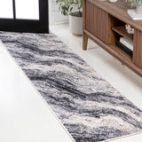 Kassia Contemporary Glam Abstract Marble Runner Rug