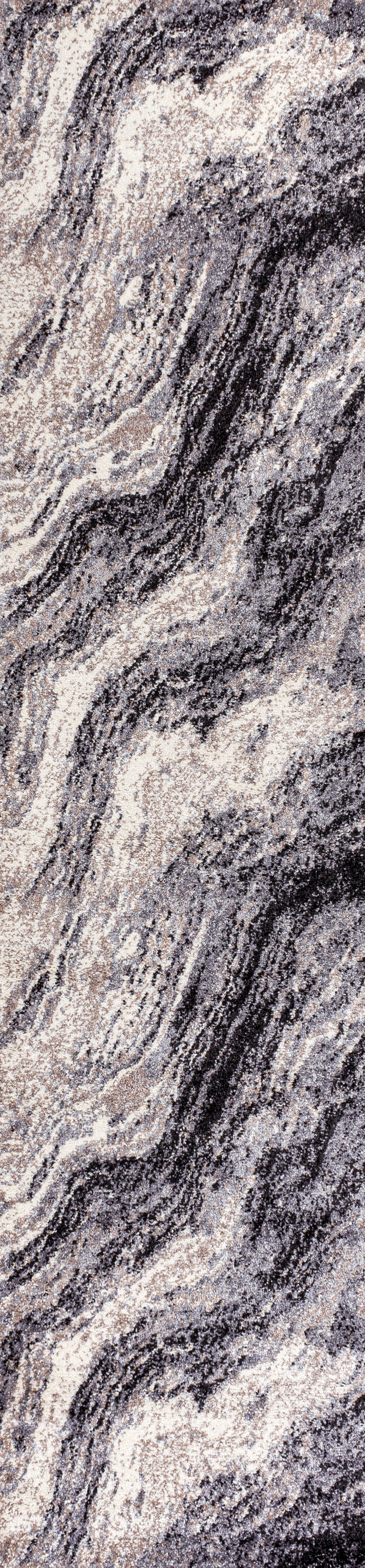 Kassia Contemporary Glam Abstract Marble Runner Rug