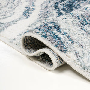 Kassia Contemporary Glam Abstract Marble Runner Rug