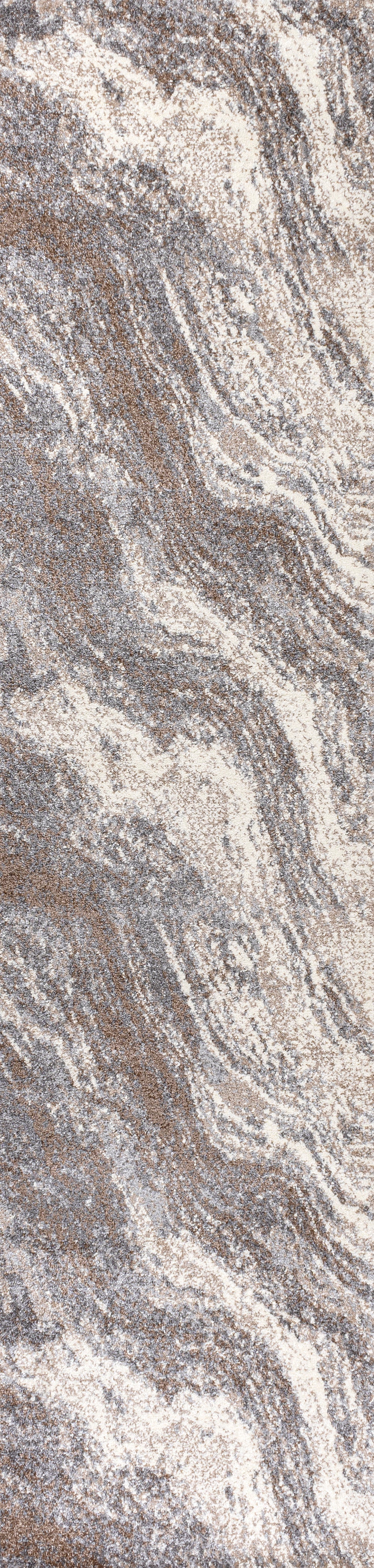 Kassia Contemporary Glam Abstract Marble Runner Rug