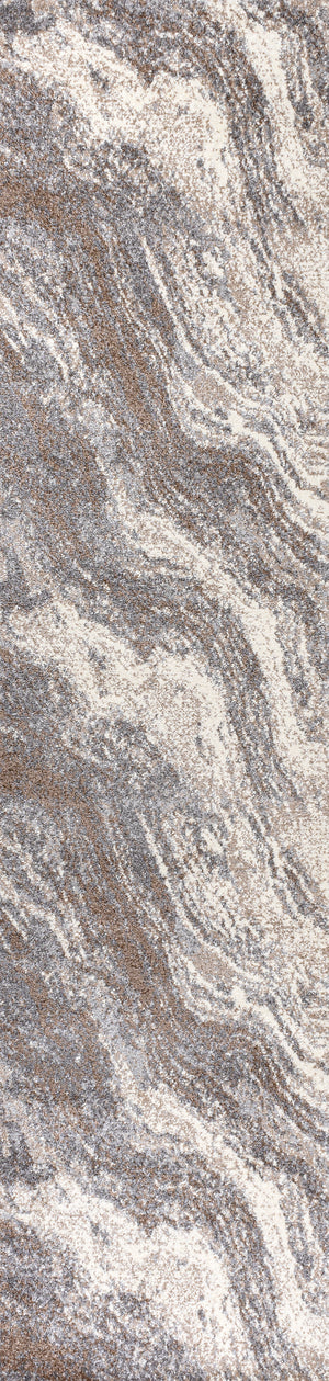 Kassia Contemporary Glam Abstract Marble Runner Rug