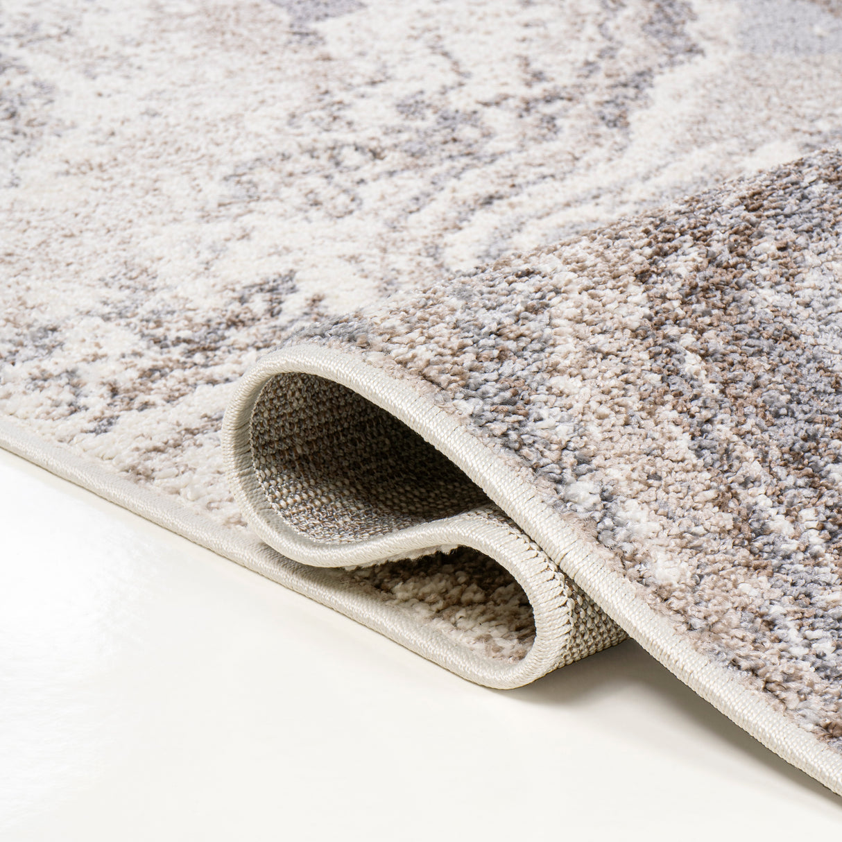 Kassia Contemporary Glam Abstract Marble Runner Rug