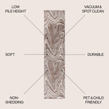 Eleni Contemporary Glam Abstract Marble Runner Rug