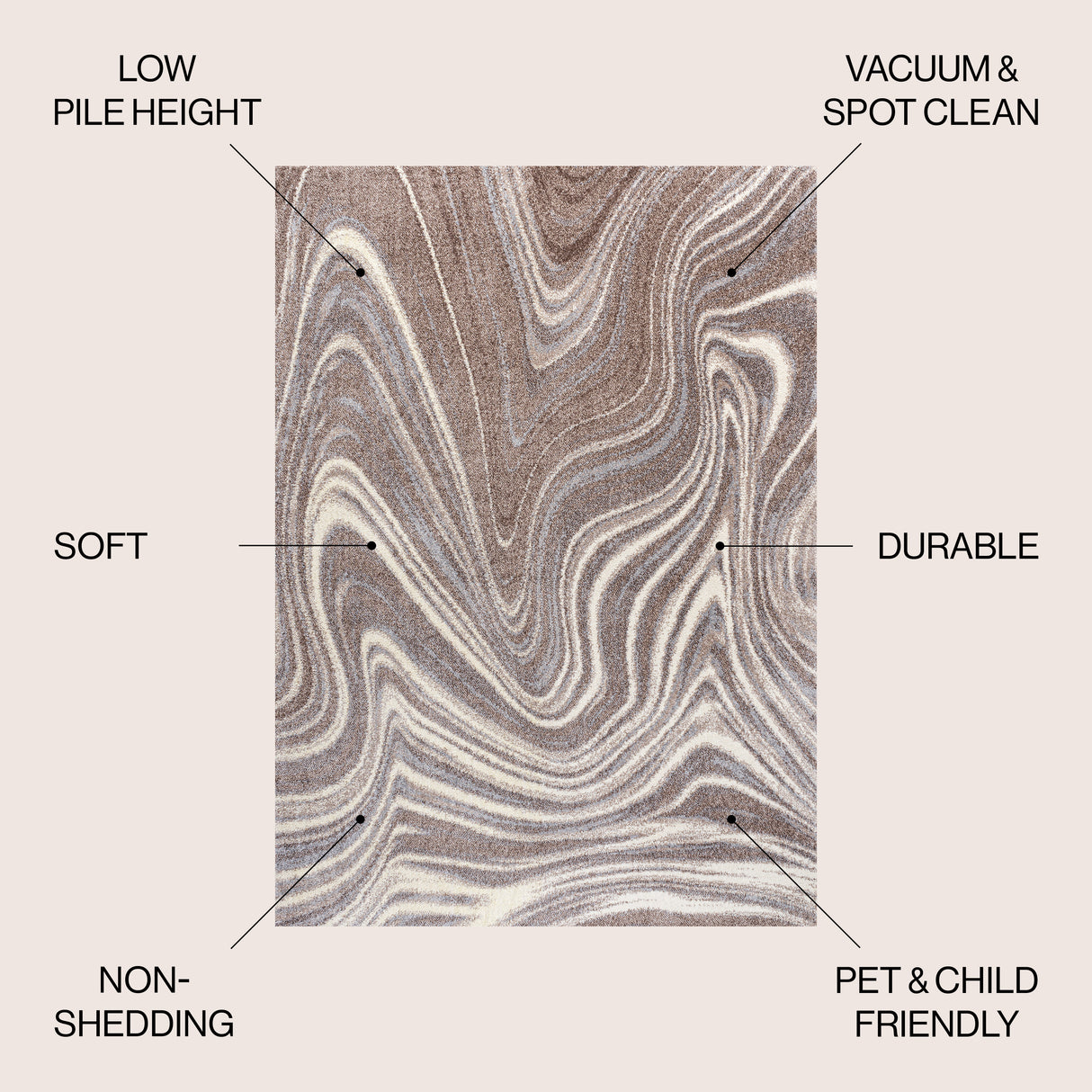 Eleni Contemporary Glam Abstract Marble Area Rug