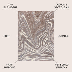 Eleni Contemporary Glam Abstract Marble Area Rug