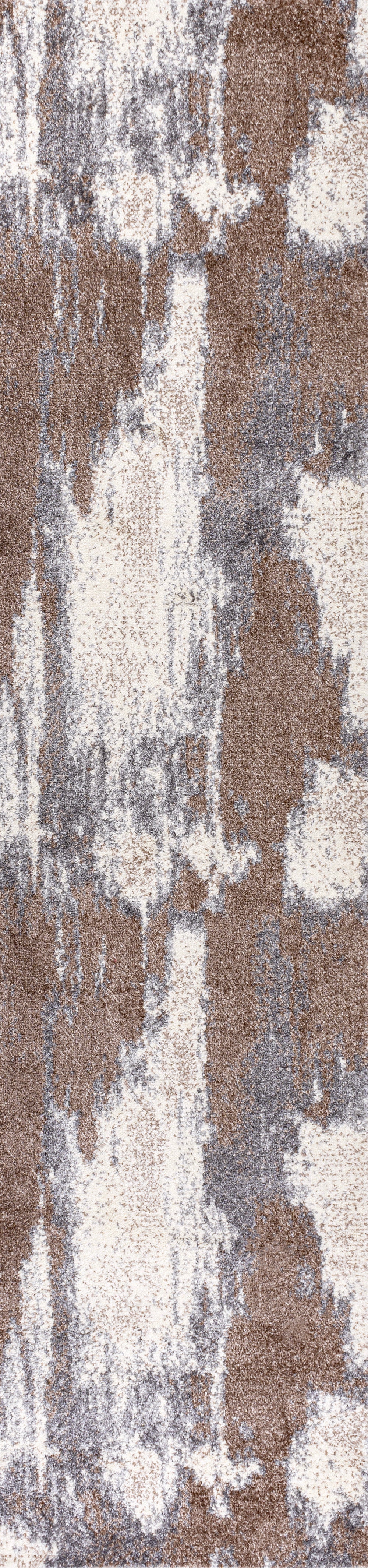 Zoe Contemporary Bohemian Abstract Marble Runner Rug