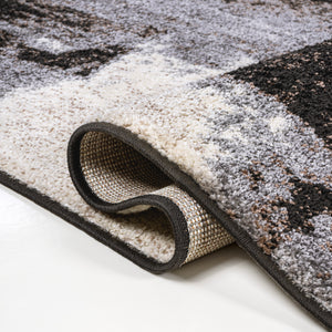 Zoe Contemporary Bohemian Abstract Marble Runner Rug