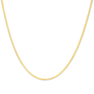 Unisex Solid 14K Yellow Gold 2.8mm Imperial Herringbone Chain Necklace - 18" Inches