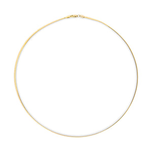 Unisex Solid 14K Yellow Gold 2.8mm Imperial Herringbone Chain Necklace - 18" Inches
